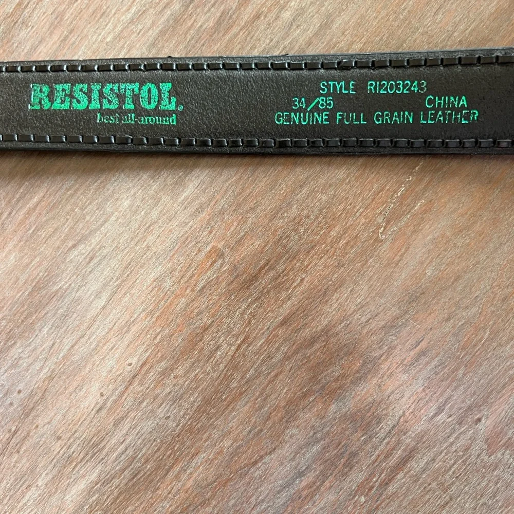 Resistol western Black Leather Men’s Dress Belt with brass Buckle